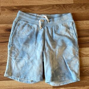 Faherty Tie-Dye Pacific Mist Blue Sweatshorts XS